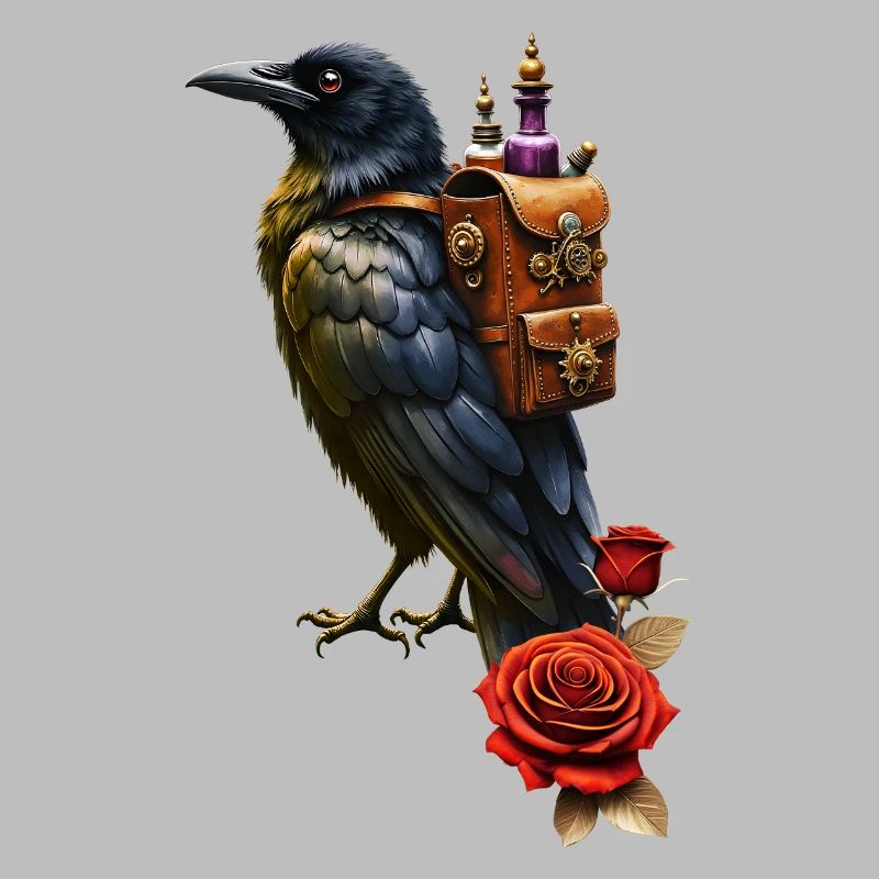 Steampunk Raven with Alchemy Backpack