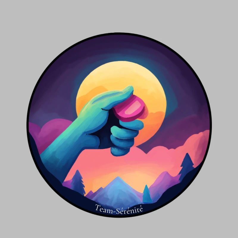 Blaue Hand hält einen Chip