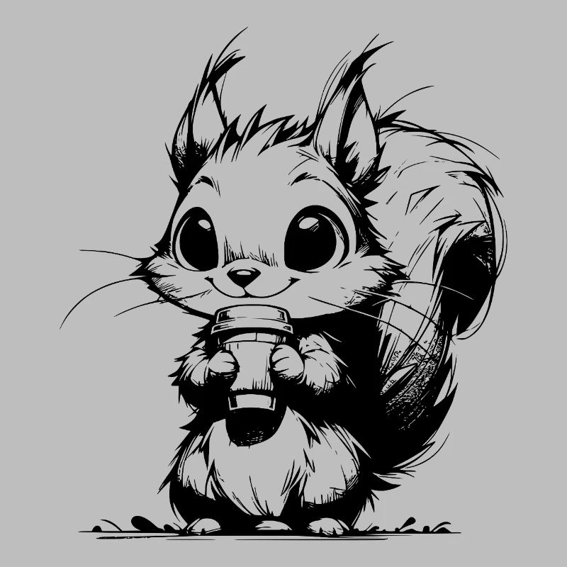 Waldbewohner mit Kaffee Waldrand Kaffeeklatsch