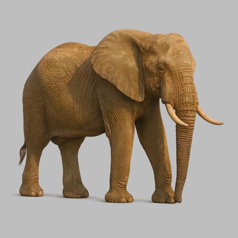 Éléphant dans des tons naturels