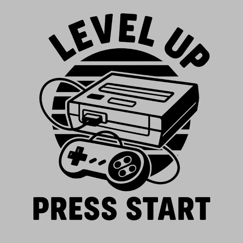 Level Up Press Start Retro