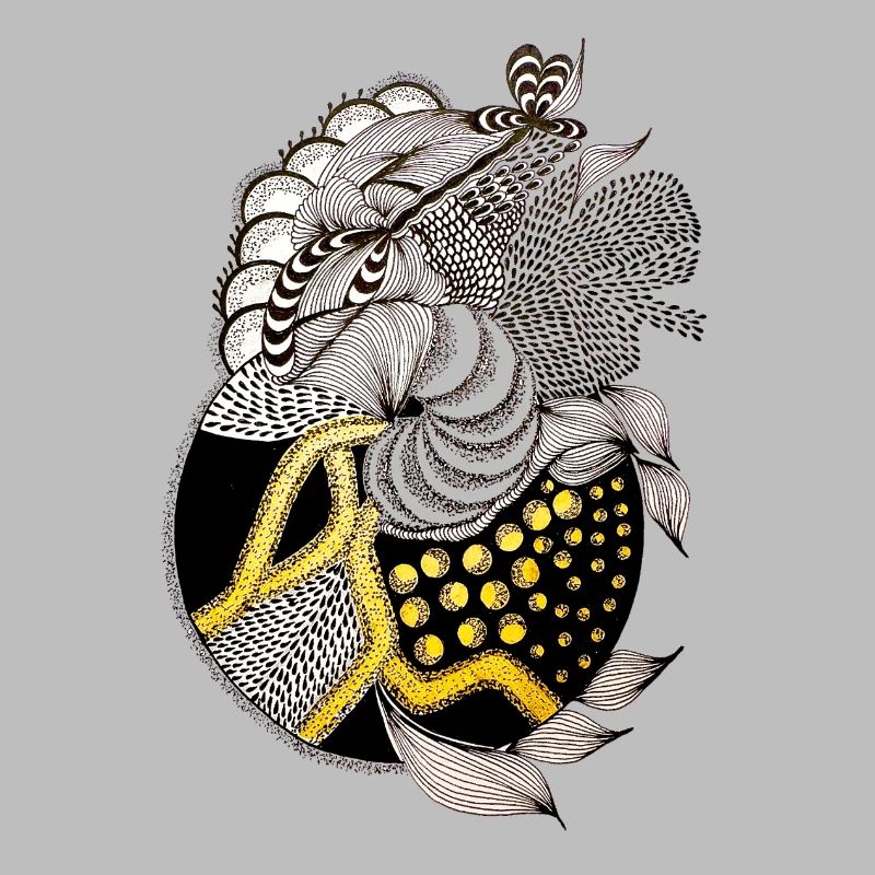 Fish pattern with gold accent