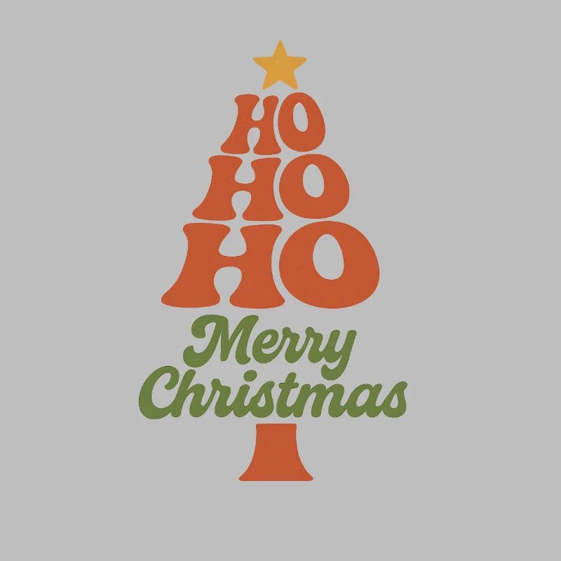 HoHoHo Christmas Tree Typography