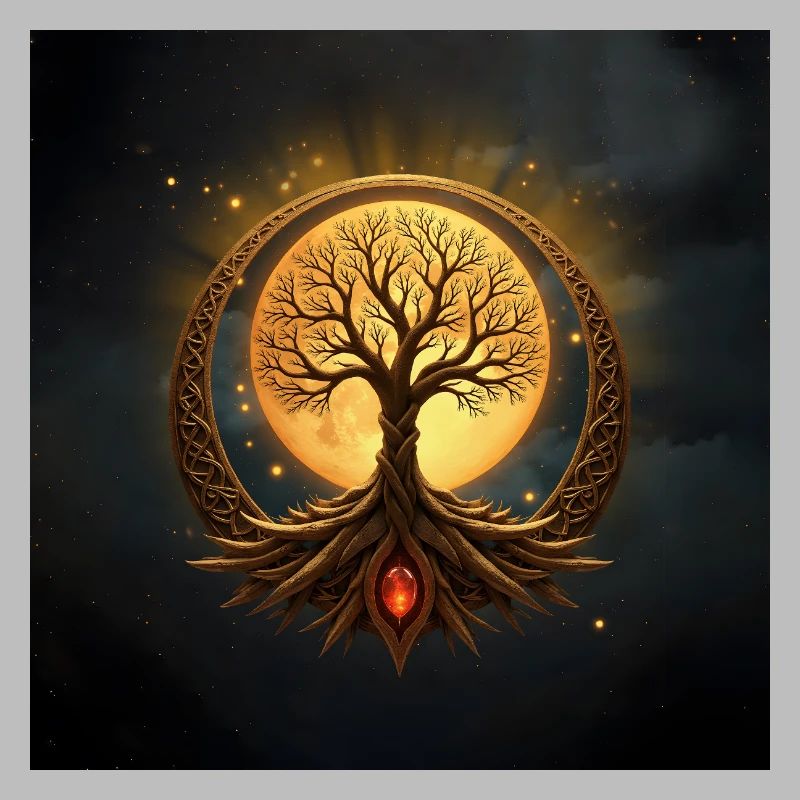 Golden Circle Moon Tree
