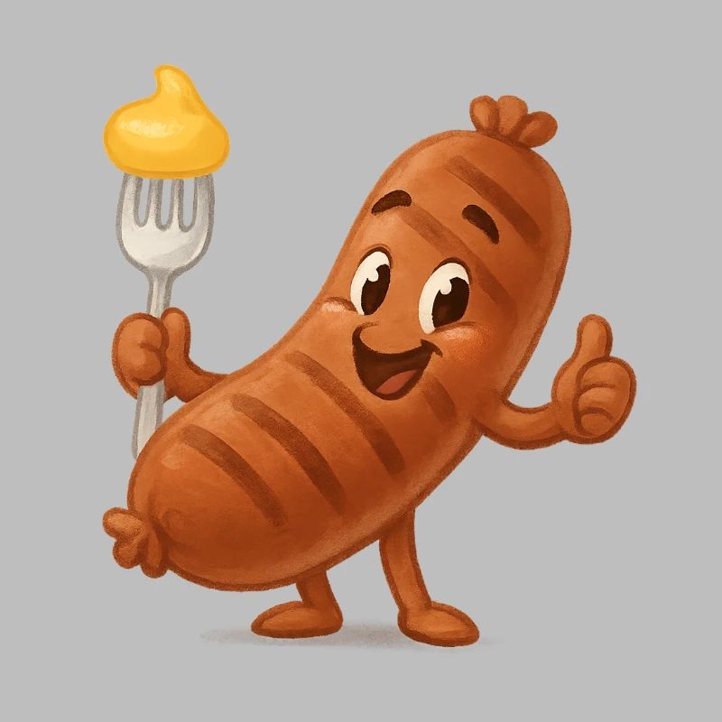Dessin animé Saucisses à la moutarde