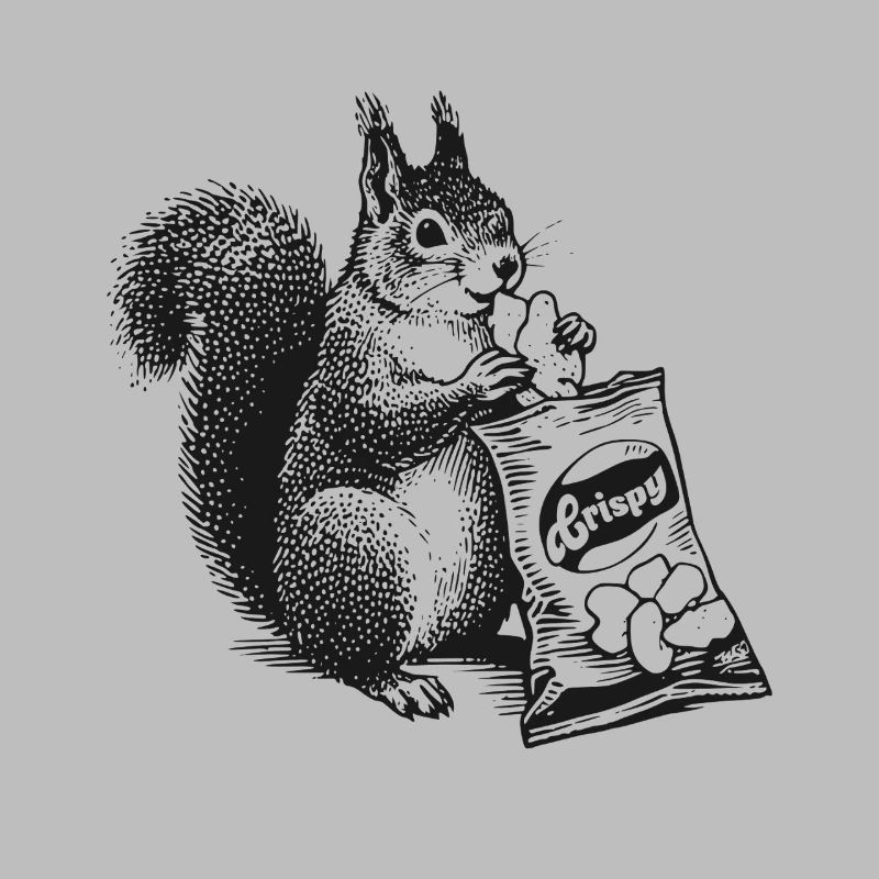 Écureuil avec des chips