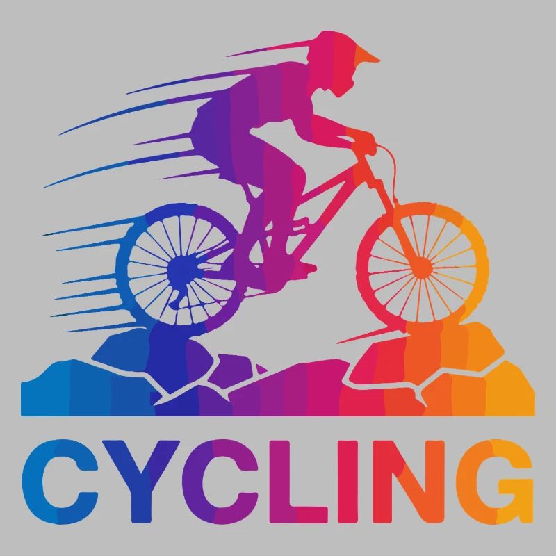 Saut de VTT arc-en-ciel