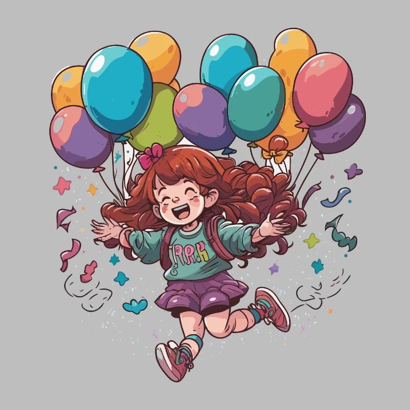 Fröhliches Mädchen mit Ballons