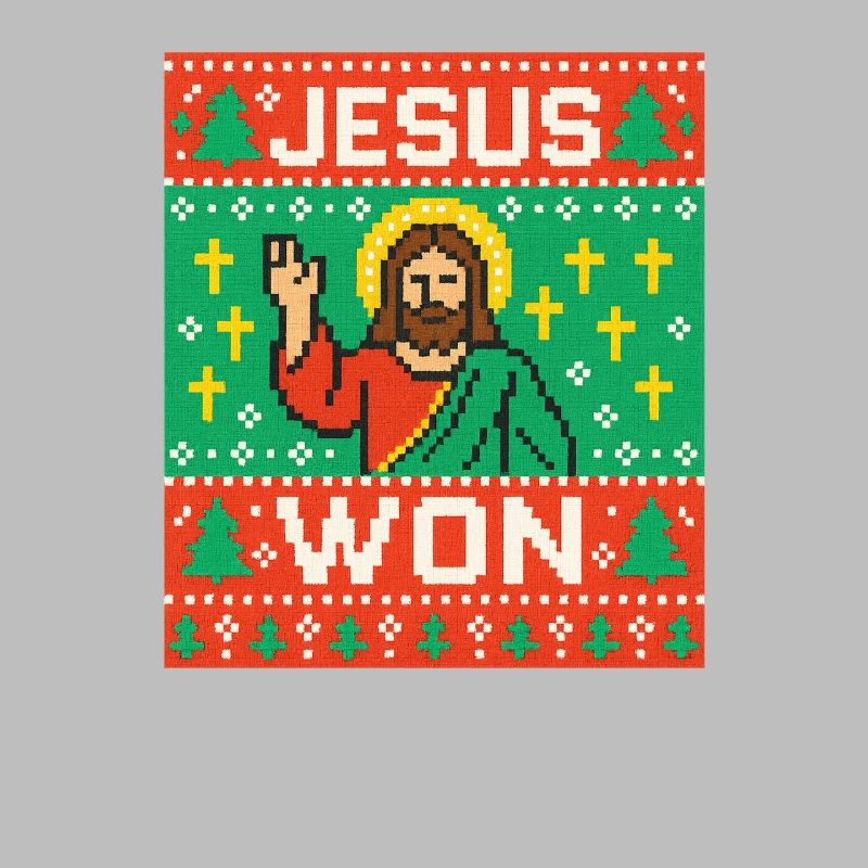 Jesus Won hässlicher Weihnachtspullover-Stil, christlich