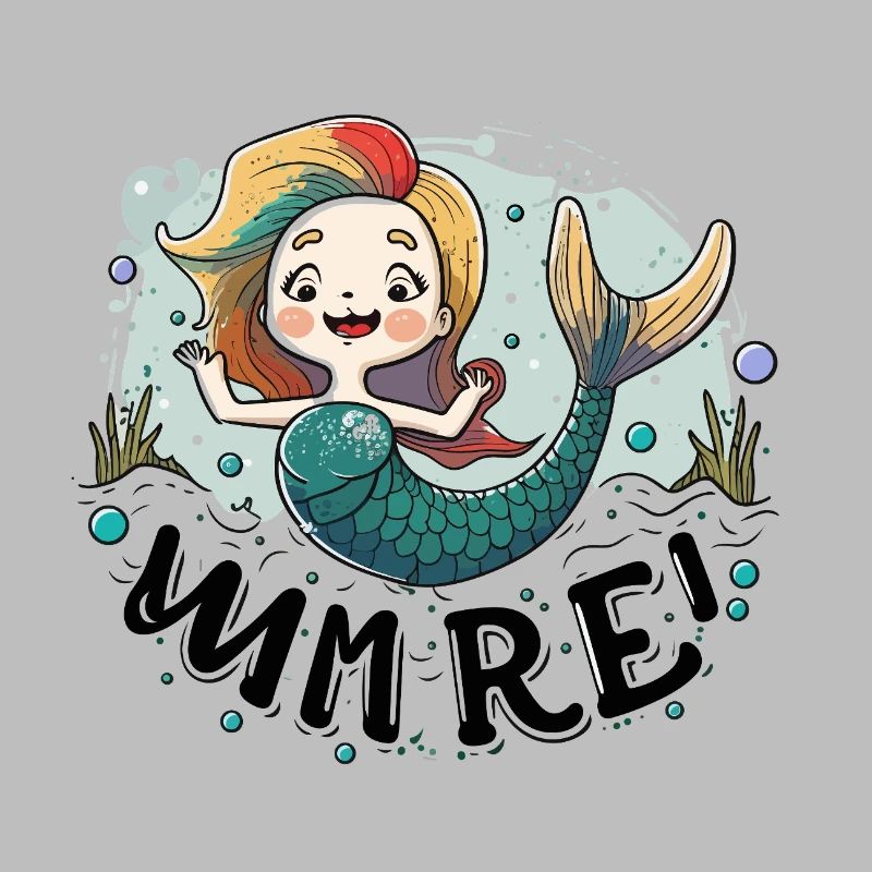 Illustration de la sirène arc-en-ciel éclaboussurée