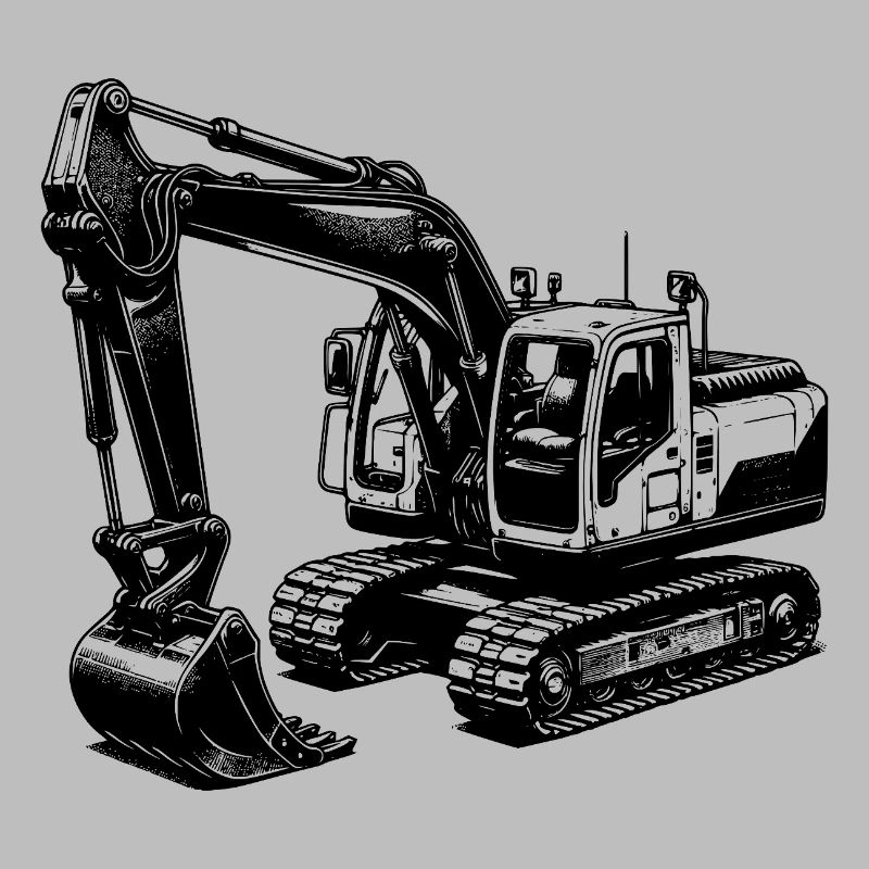 Starker Bagger die Maschine mit dem langen Arm