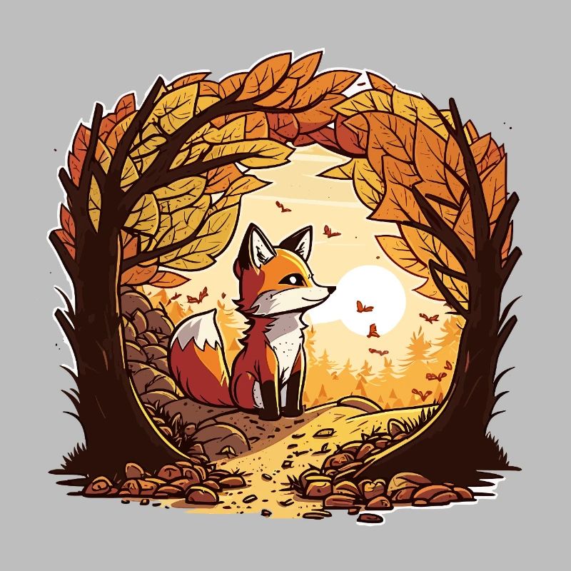 Herbstfuchs im Waldbogen