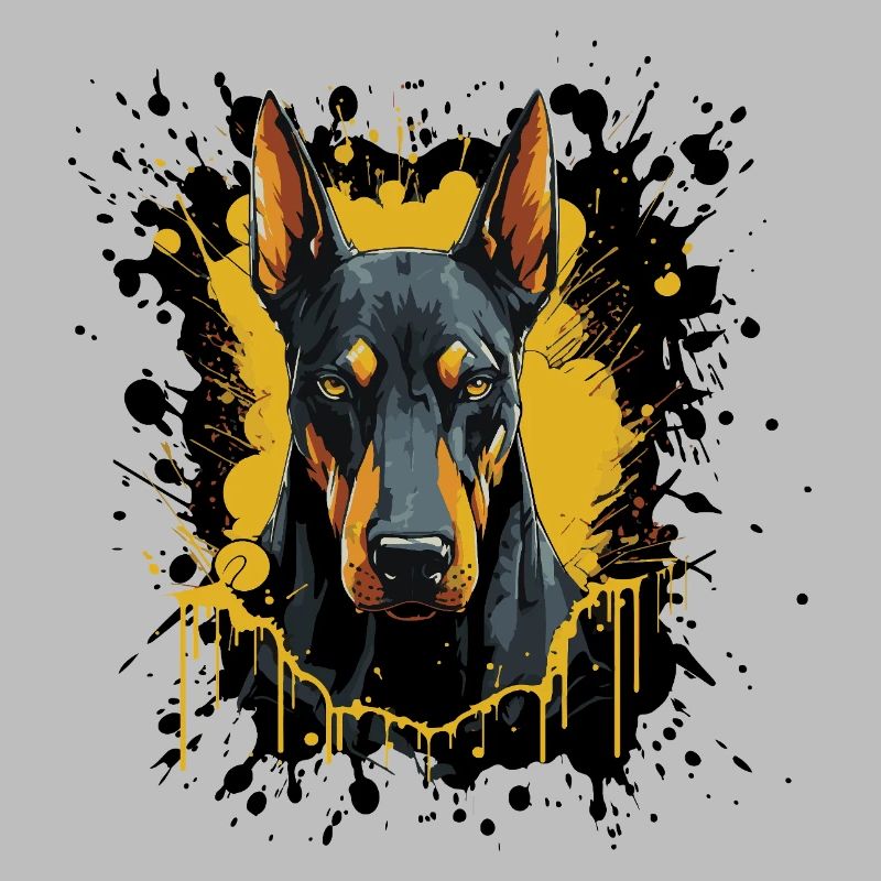 Art éclaboussuré Doberman