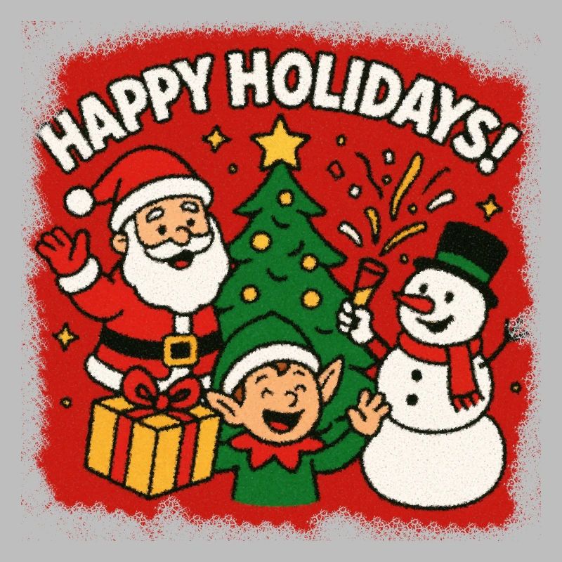 Scène de Noël du Trio des Joyeuses Fêtes