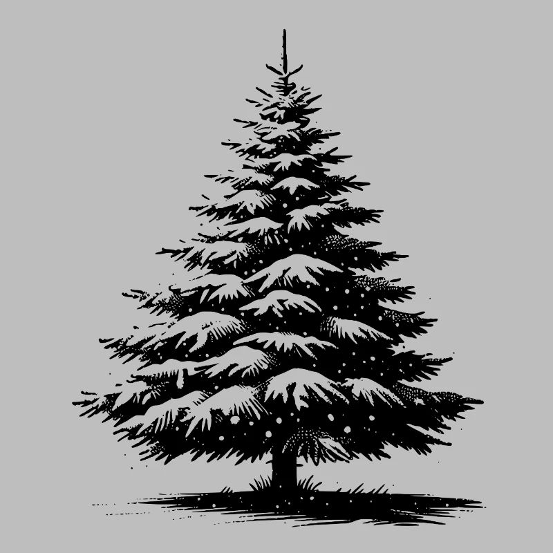 Schneebedeckte Weihnachtskiefer