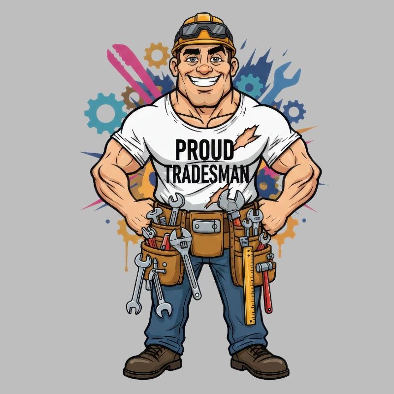 Stolzer Handwerker Comicstil Handwerk Beruf Design