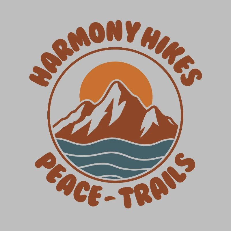 Harmonische Wanderung Berg Design Retro