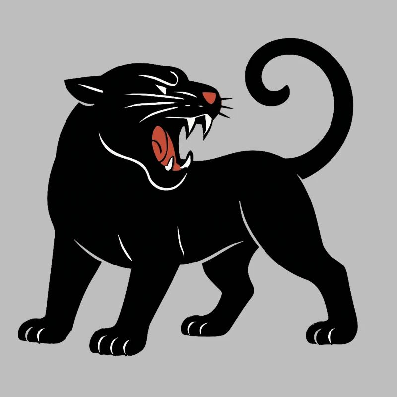 Schwarzer Panther Brüllt