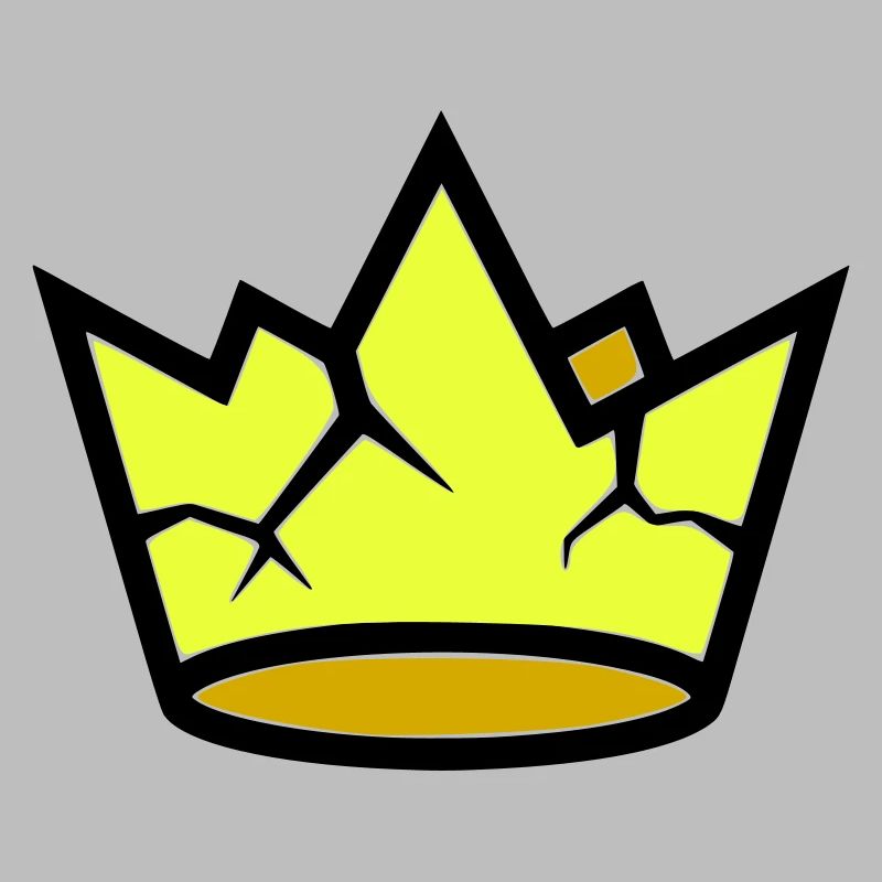 Broken Crown Grunge Cracked Vector
