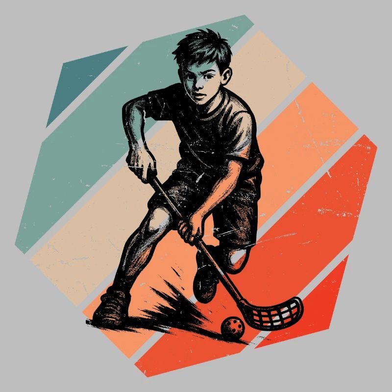Modernes Floorball Artwork