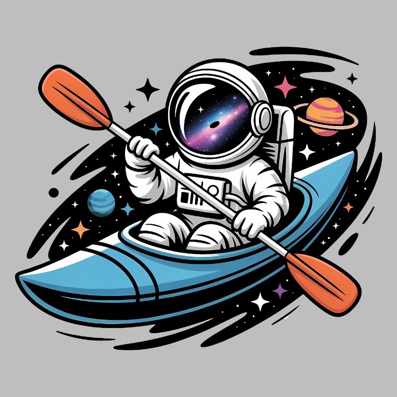 Astronauten-Kajak – Cooles Alien-Logo