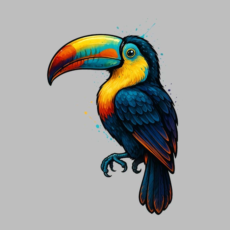 Explosion des couleurs du toucan tropical