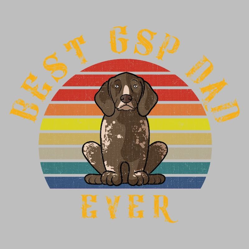 Best GSP Dad Ever German Shorthaired Pointer Retro