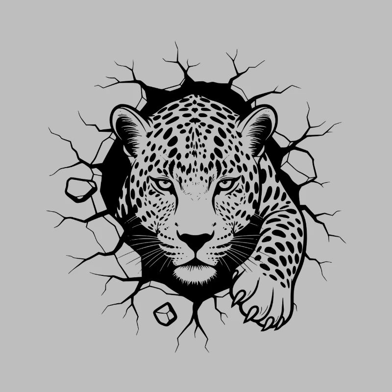 Leopard Wanddurchbruch Elegantes Wildtier