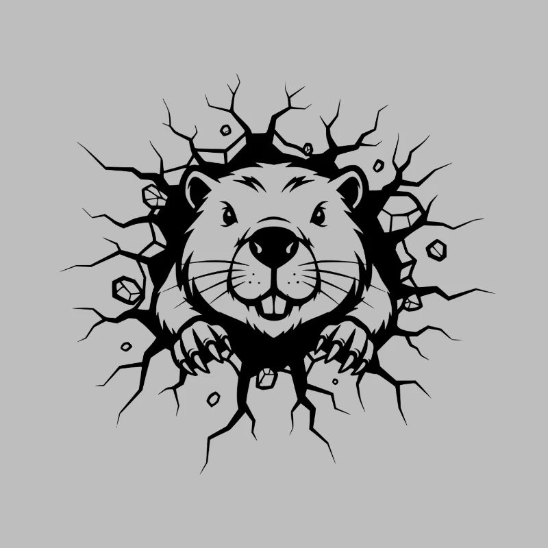 Percée du mur de castors : design d’animaux drôles