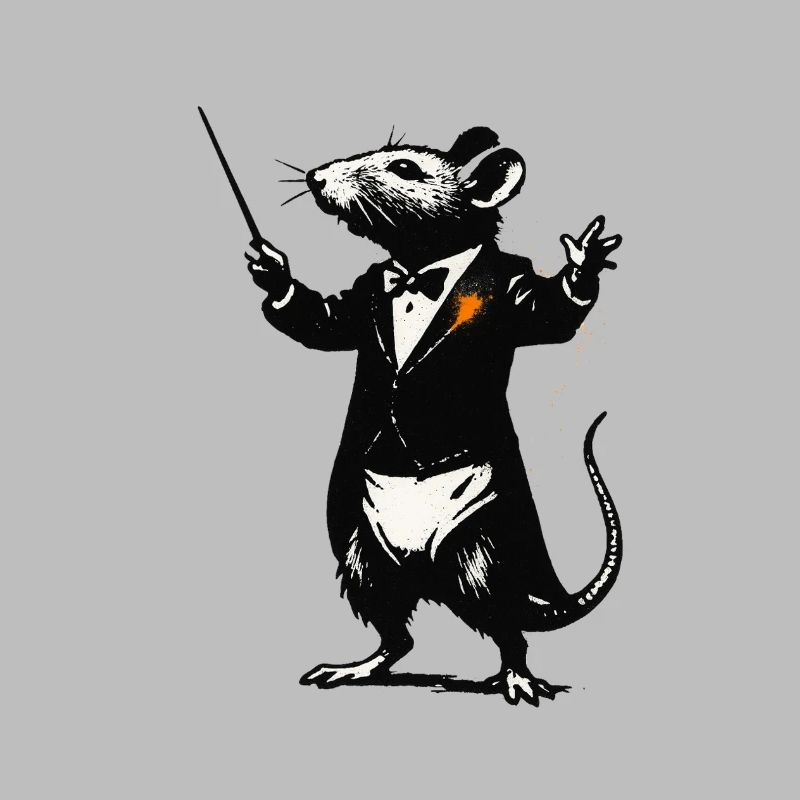 Ratte Dirigent im Smoking