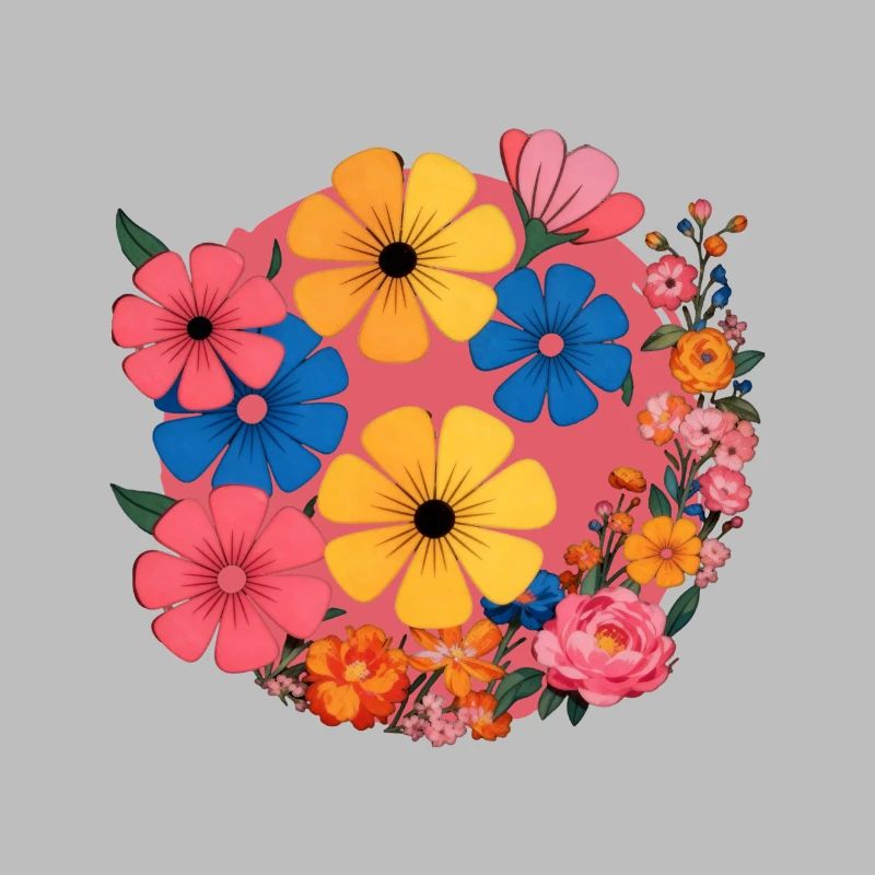 Des fleurs dans la pop rétro