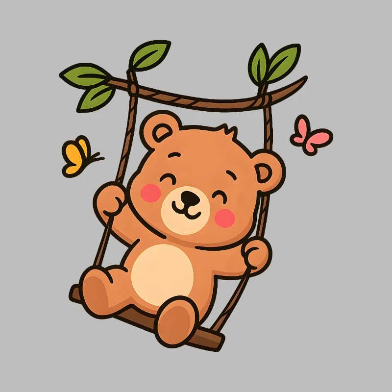 Petit ours en balançoire