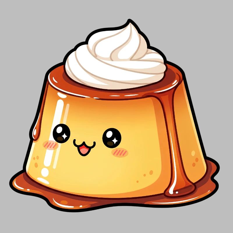 Kawaii Caramel Pudding