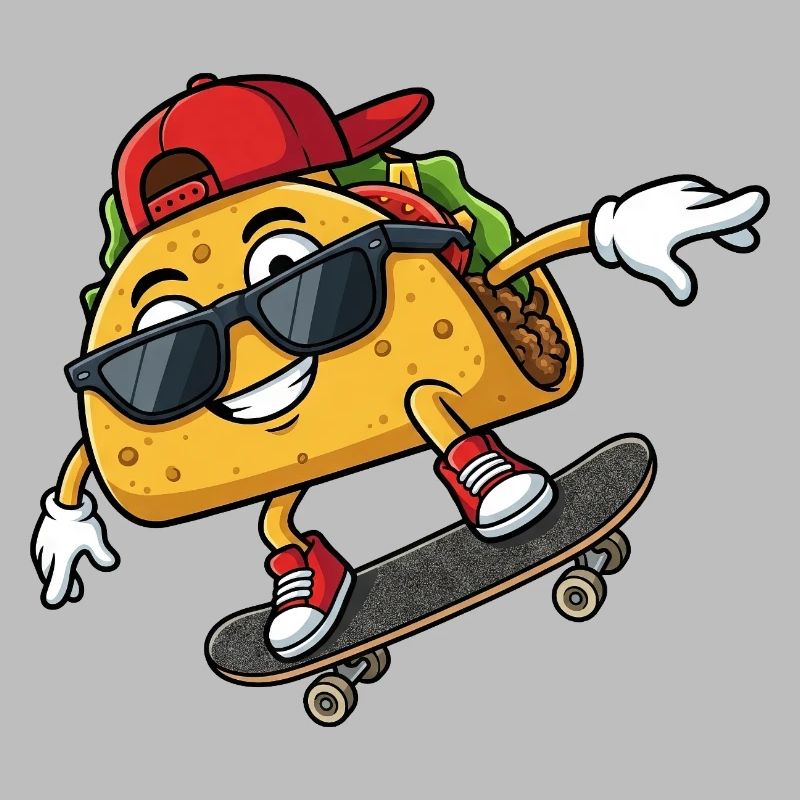 Slogan cool du skateboarder taco