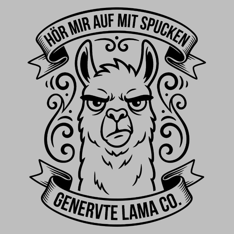 Annoyed llama with saying
