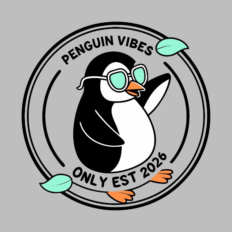 Schwarzer Pinguin in Mint-Brille 2026