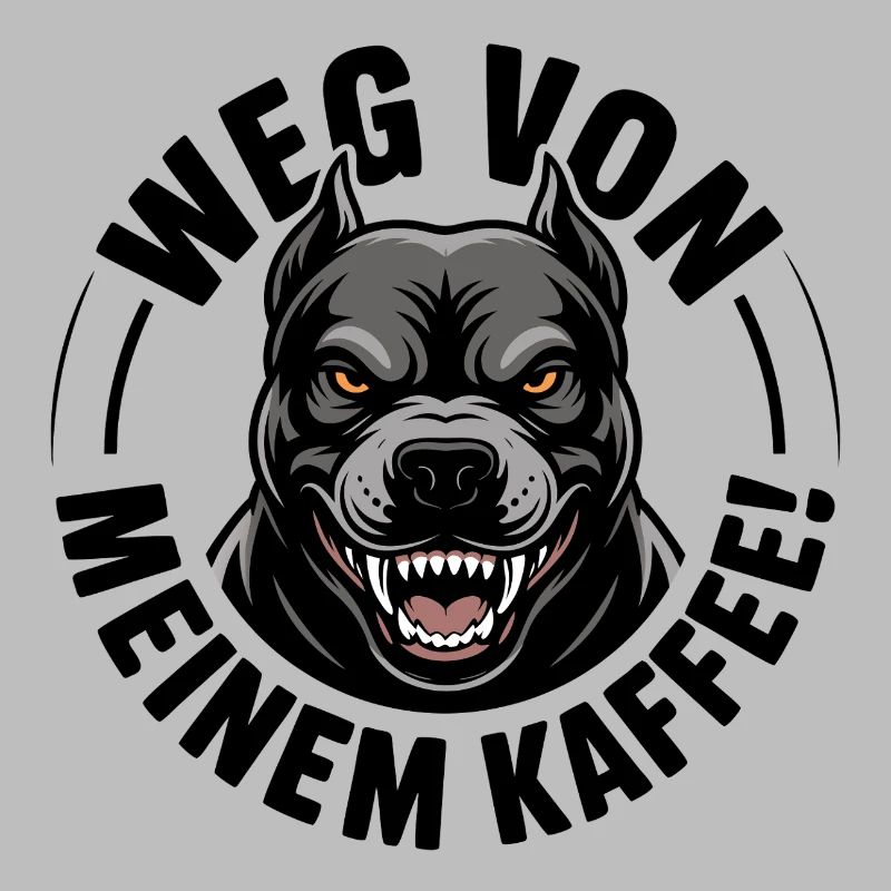 Angry dog head in black
