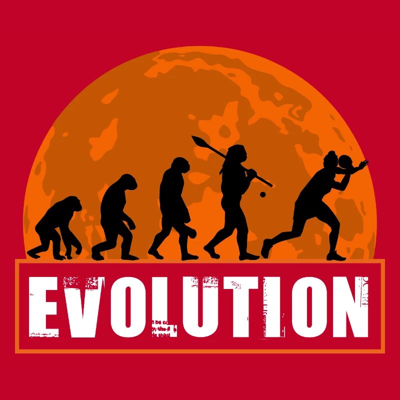 Table Tennis Evolution Ping Pong Player Art