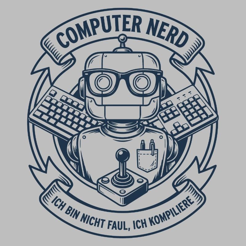 Computer Nerd Robot Logo
