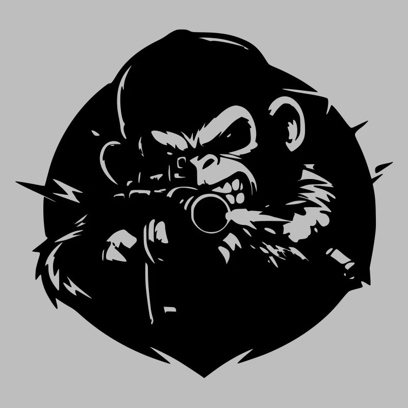 Singe avec fusil 