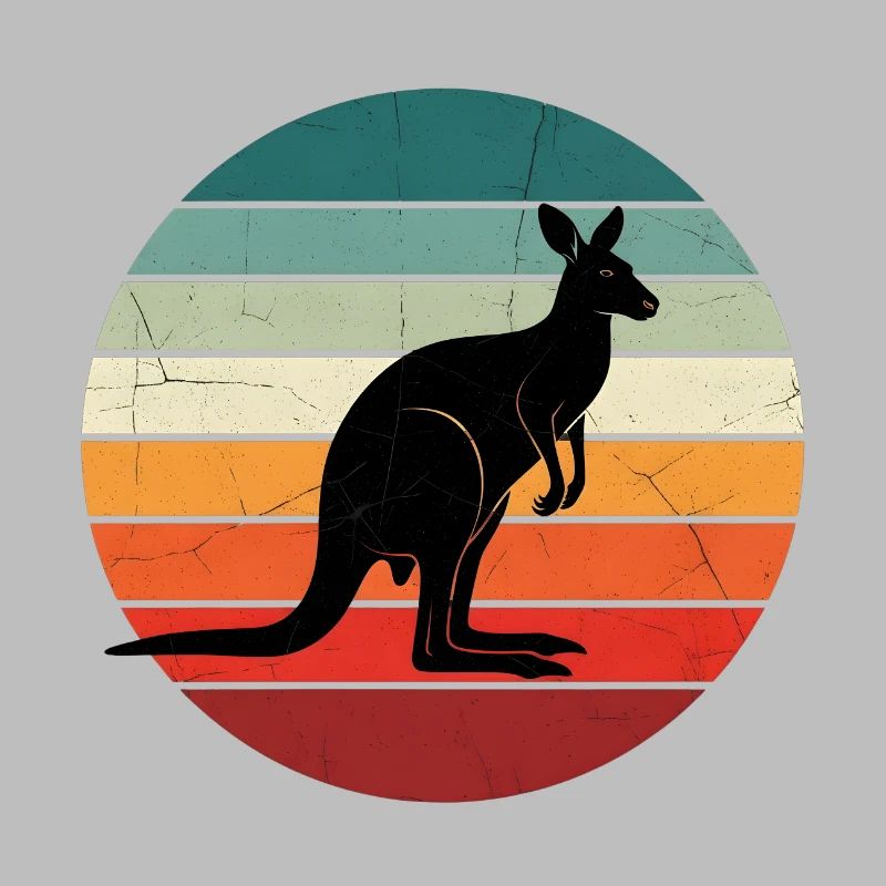 Kangaroo Retro Sunset