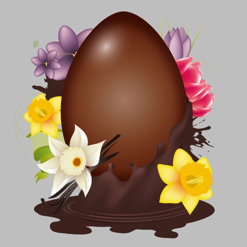 Chocolate Easter Egg with Flowers and Vanilla