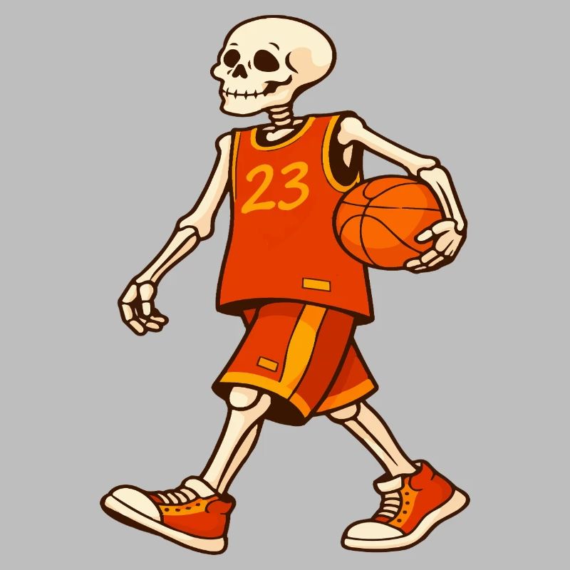 Skeleton Hoops in Orange Jersey