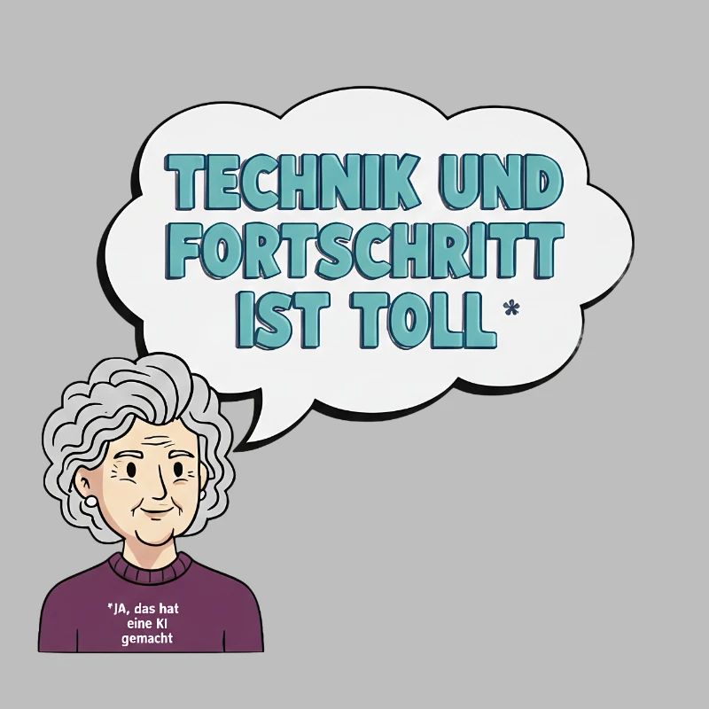 Technikliebe mit Oma Comic