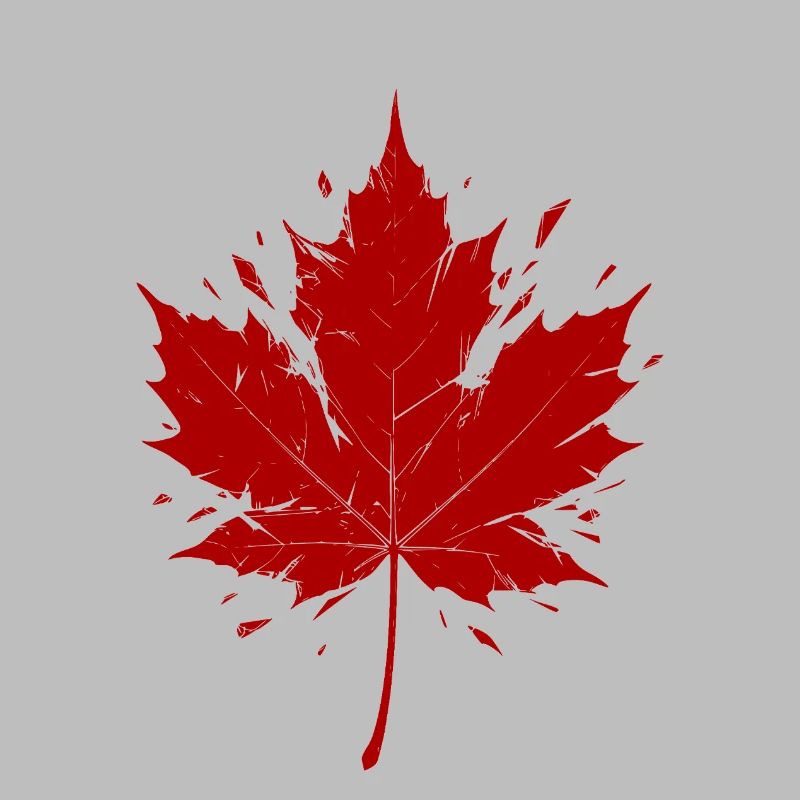 Red Maple Leaf Fragmented