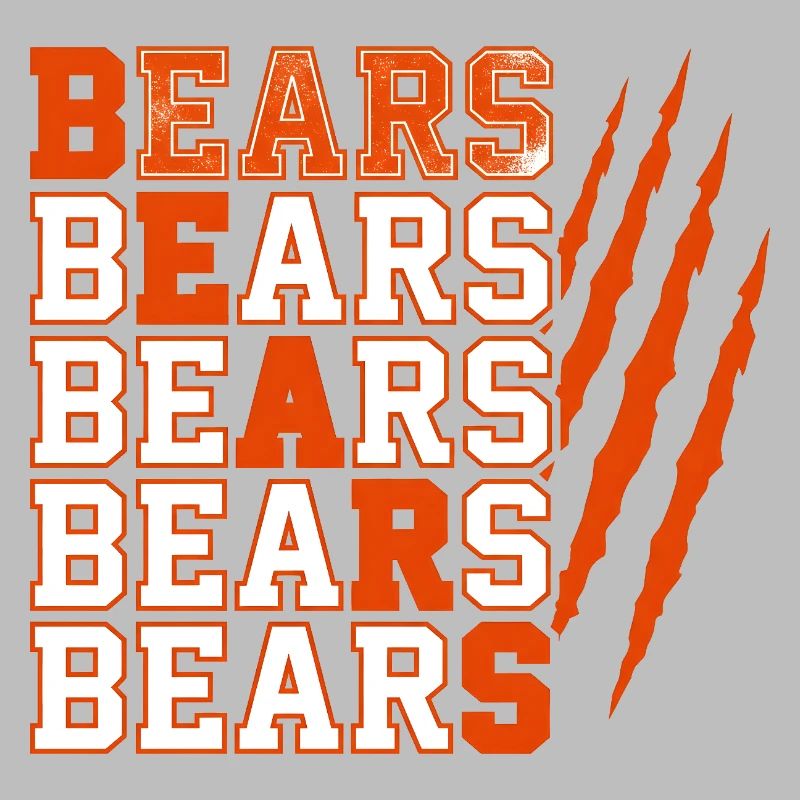 Bears Text with Distressed Claw Marks