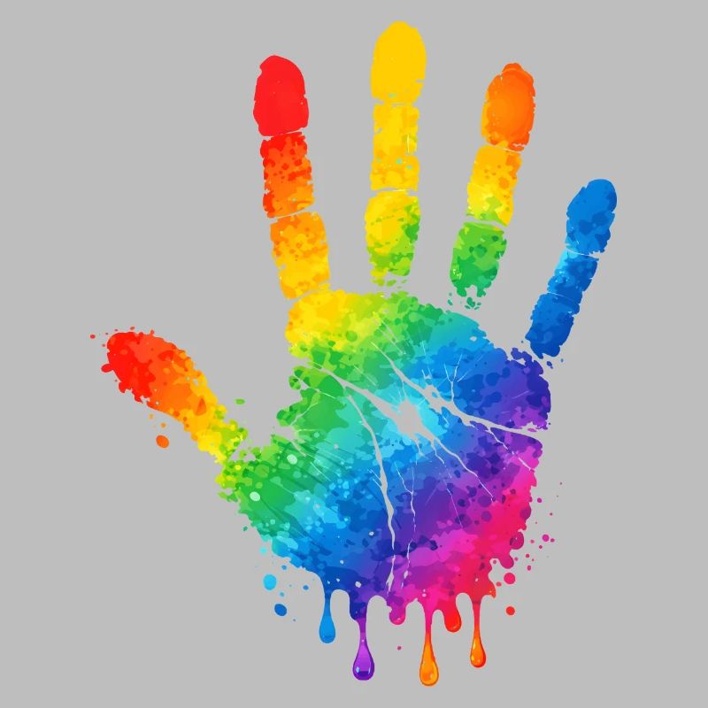 Motif aquarelle colorée à empreintes de main