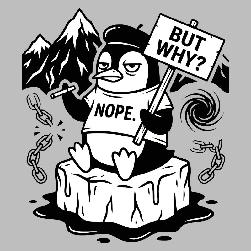 Nope Penguin - Funny Sarcastic Meme