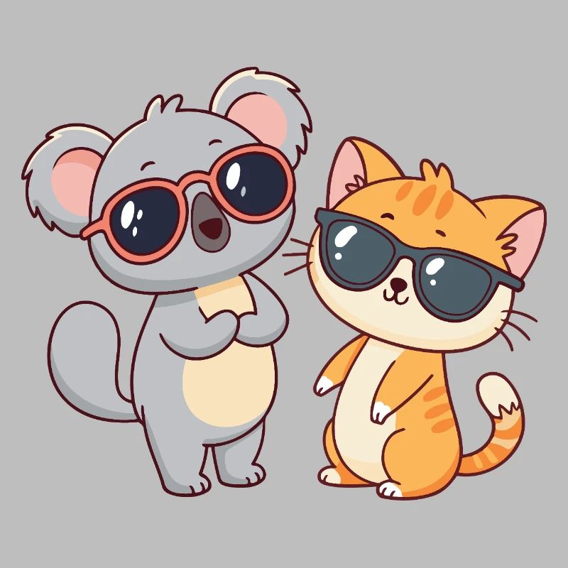 Freundschaft in der Sonne: Koala und Katze
