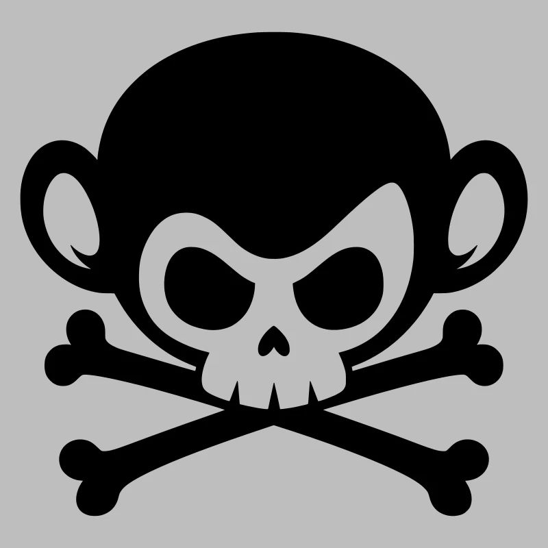 Skull monkey with crossed bones